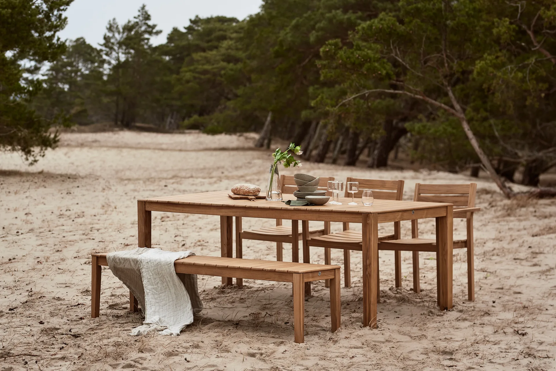 Sköndal bankje 199x40x45 cm, Teak 1898