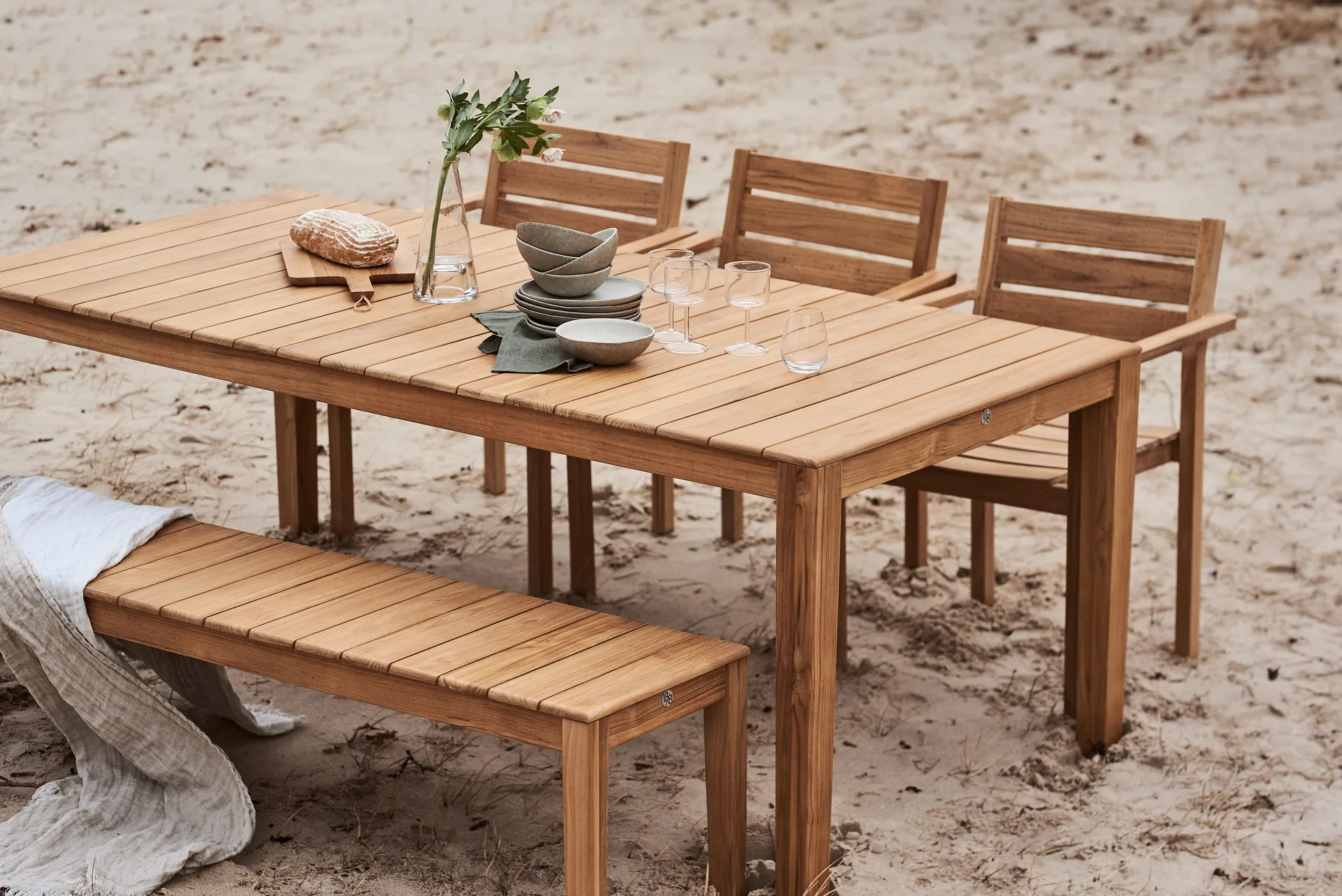 Sköndal eettafel 220x95x76 cm, Teak 1898