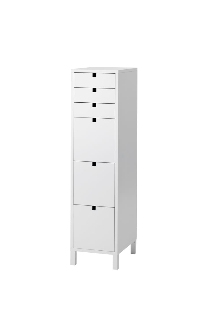 Square ladekast smal 6 lades, Wit 1898