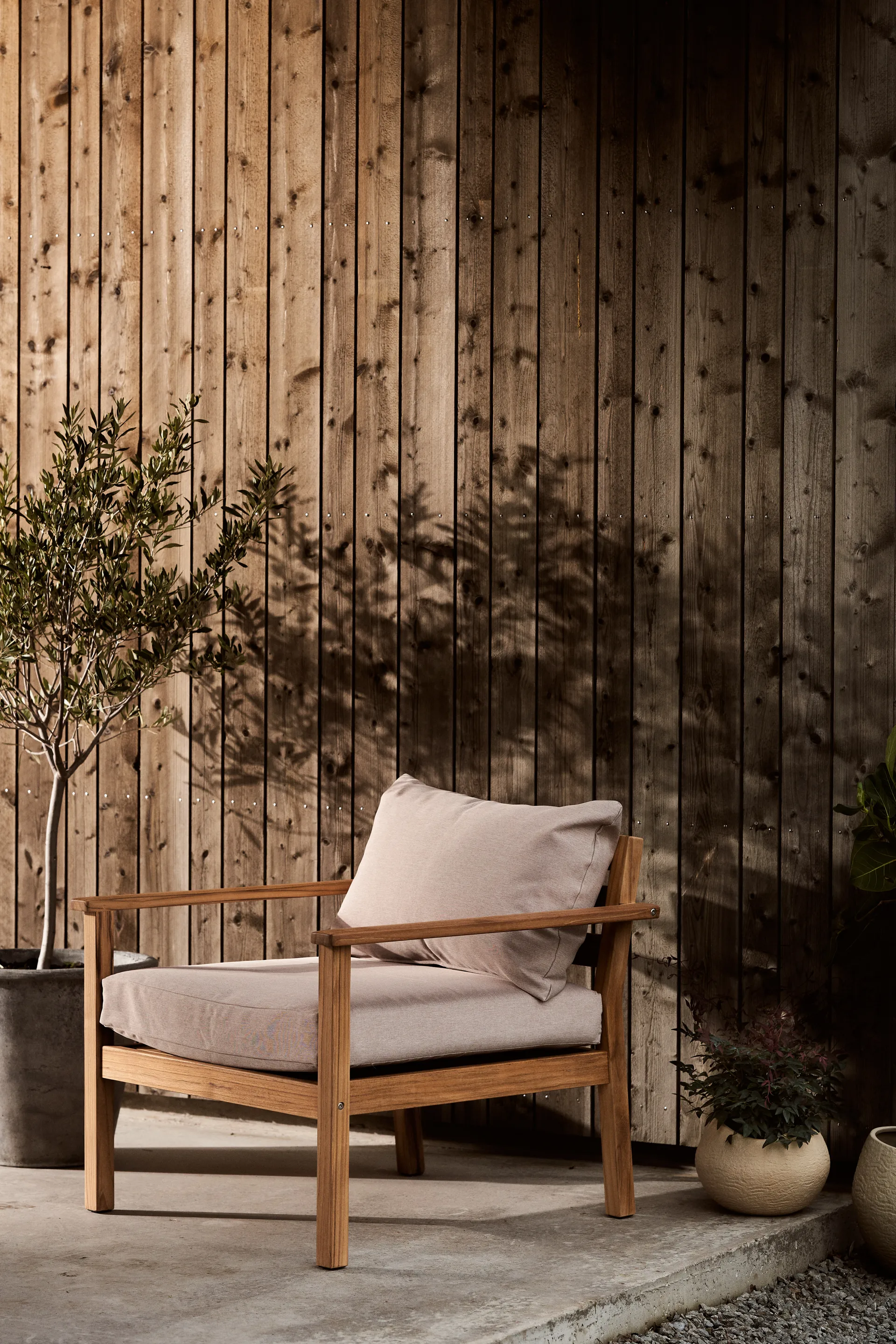 Stockaryd loungestoel teak/beige,  1898
