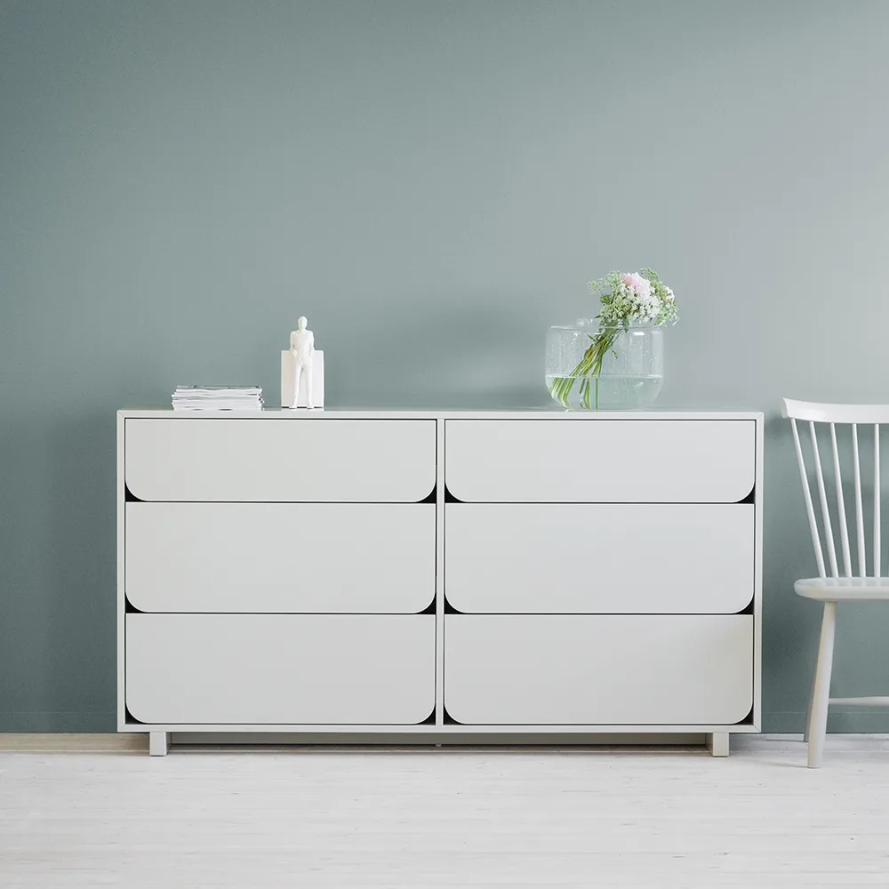 Vidja dubbele ladekast, zand, 6 lades 1898