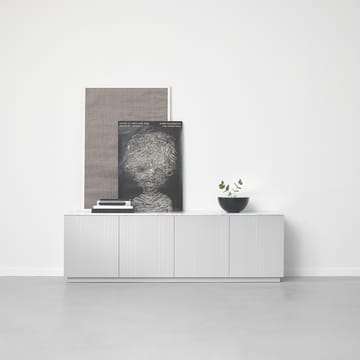 Beam sideboard - lichtgrijs, lichtgrijs onderstel, blad van carrara marmer - A2