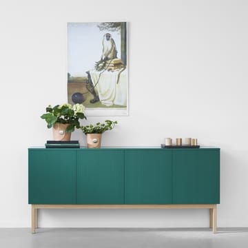 Beam sideboard - lichtgrijs, lichtgrijs onderstel, blad van carrara marmer - A2