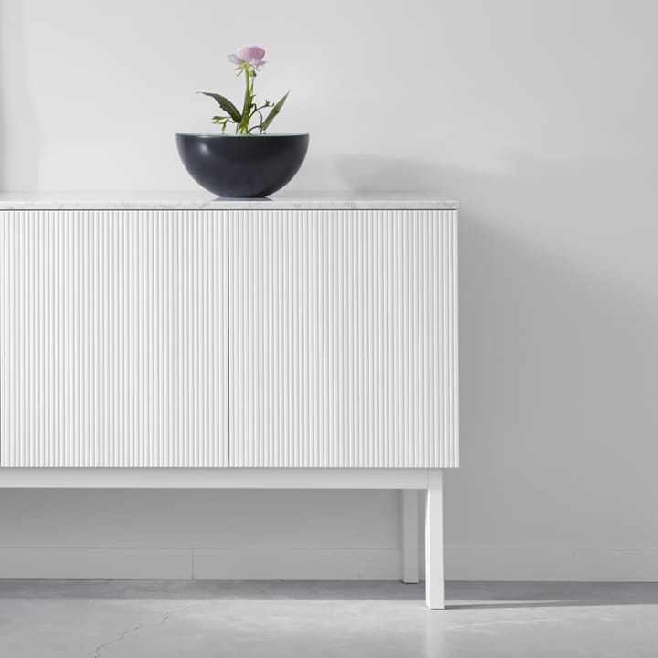 Beam sideboard - lichtgrijs, lichtgrijs onderstel, blad van carrara marmer - A2