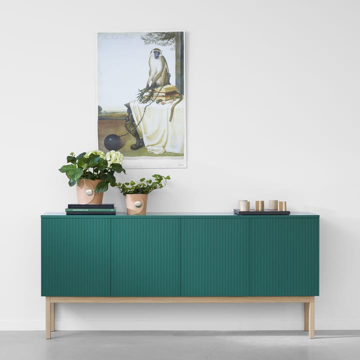 Beam sideboard - lichtgrijs, onderstel van geolied eikenhout - A2