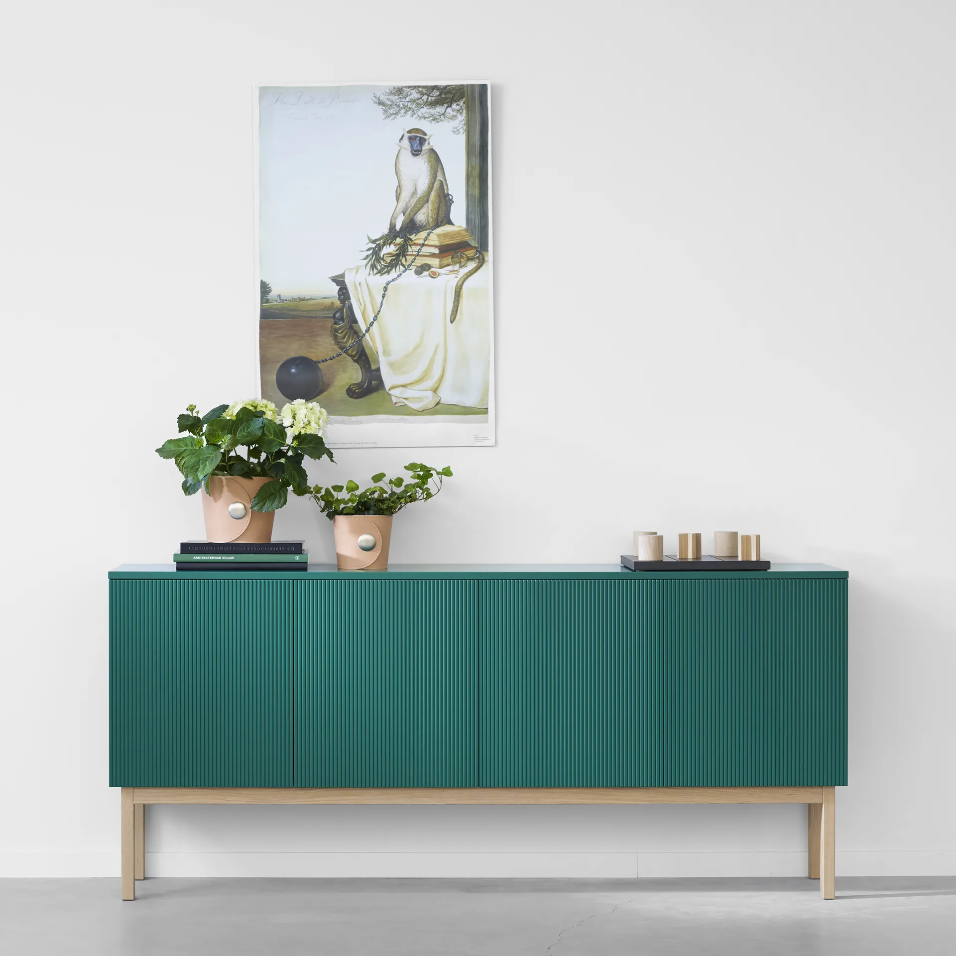 Beam sideboard, lichtgrijs, onderstel van witgeolied eikenhout A2