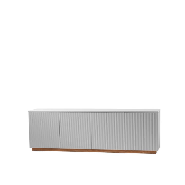 Beam sideboard - lichtgrijs, sokkel van geolied eikenhout - A2