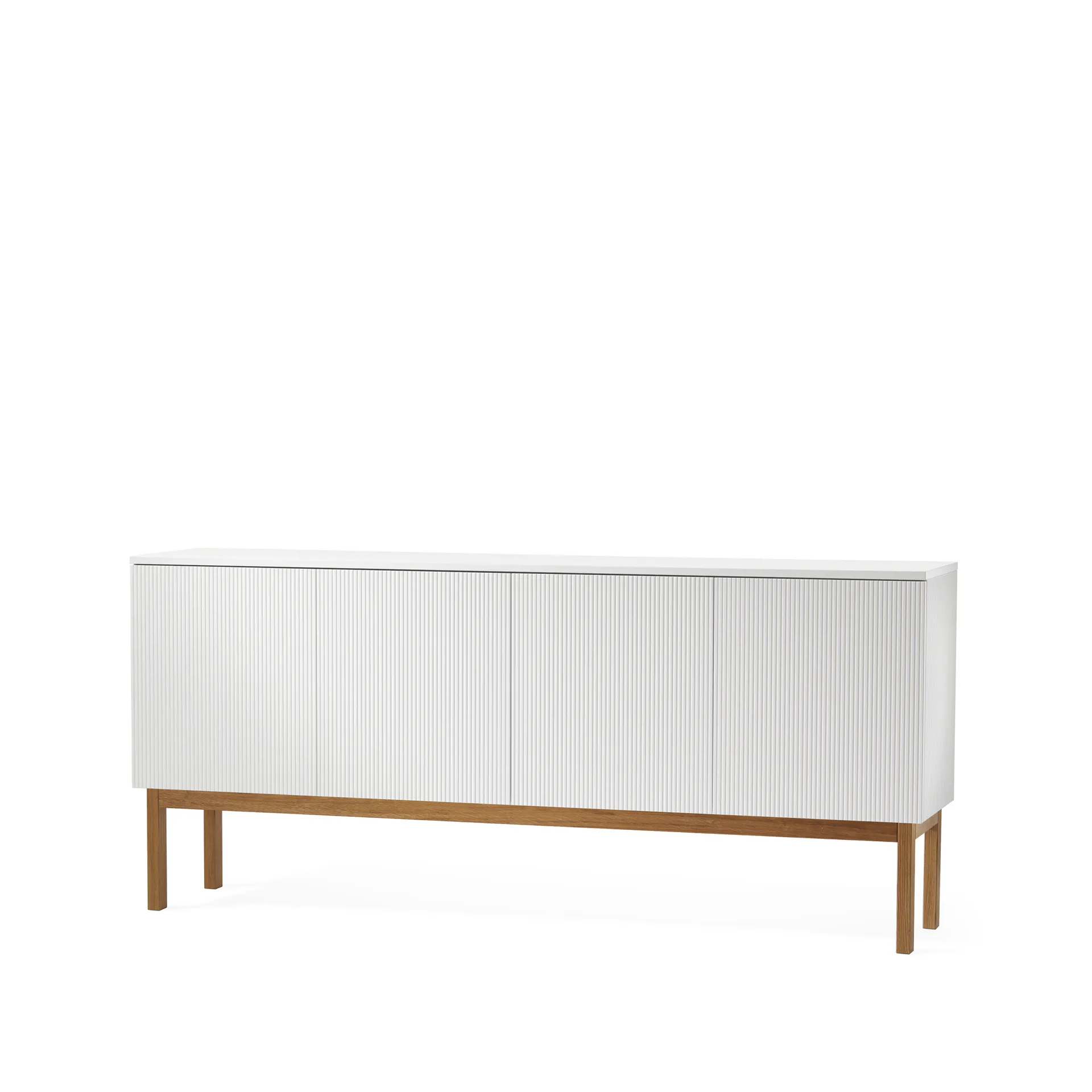 Beam sideboard, witte lak, onderstel van geolied eikenhout A2