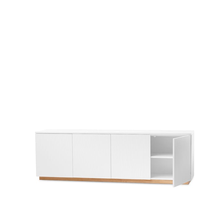 Beam sideboard, witte lak, sokkel van geolied eikenhout A2