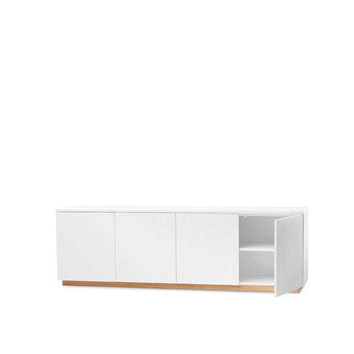 Beam sideboard - witte lak, sokkel van geolied eikenhout - A2