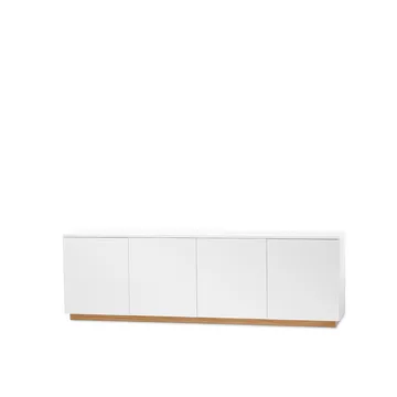 Beam sideboard - witte lak, sokkel van geolied eikenhout - A2