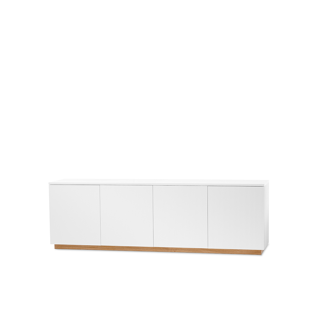 A2 Beam sideboard witte lak, sokkel van geolied eikenhout