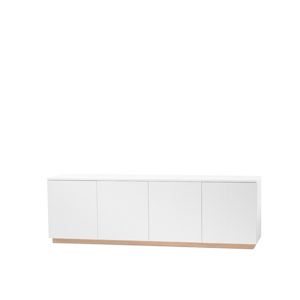 A2 Beam sideboard witte lak, sokkel van witgeolied eikenhout