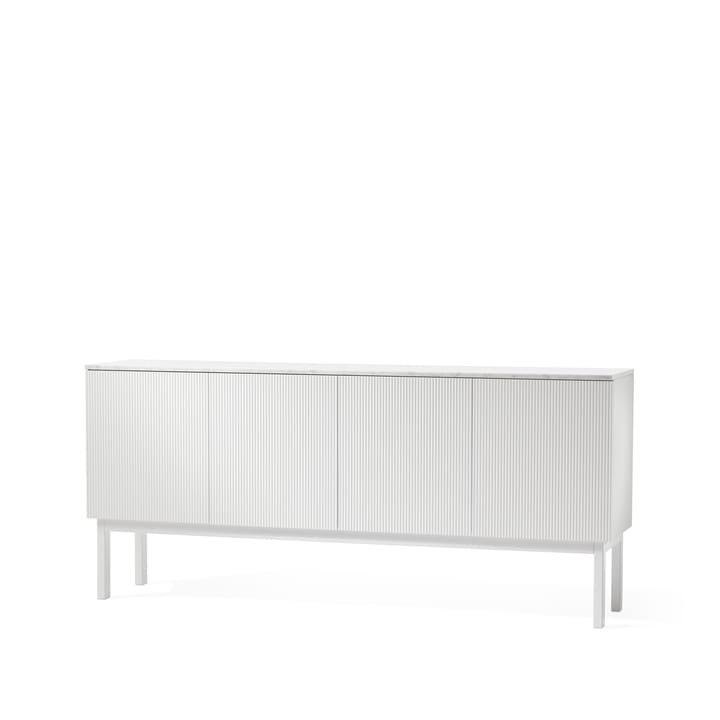 Beam sideboard - witte lak, wit onderstel, blad van carrara marmer - A2