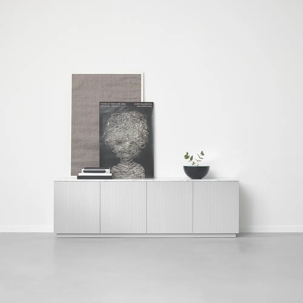 Beam sideboard, witte lak, witte sokkel A2