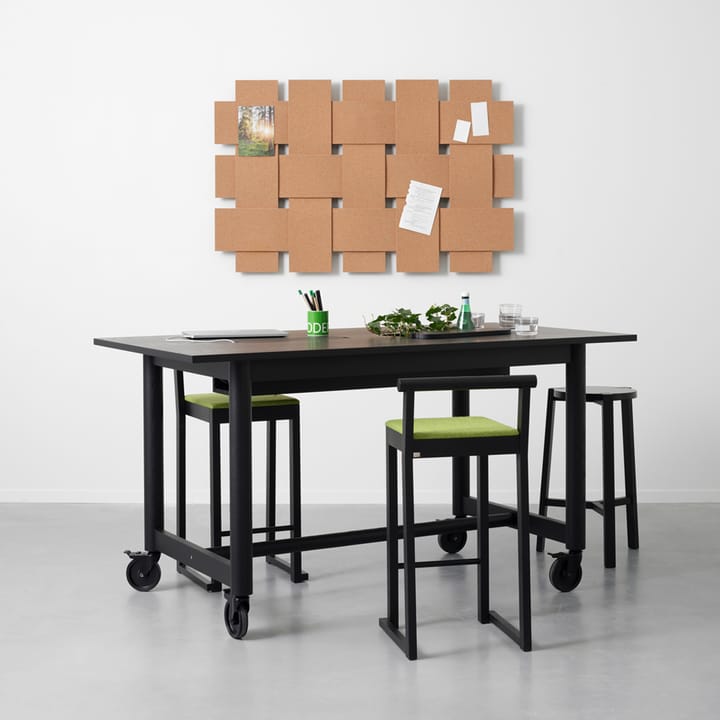 Connect bureau, eikenhout wit geolied, zwarte wielen, h73 A2