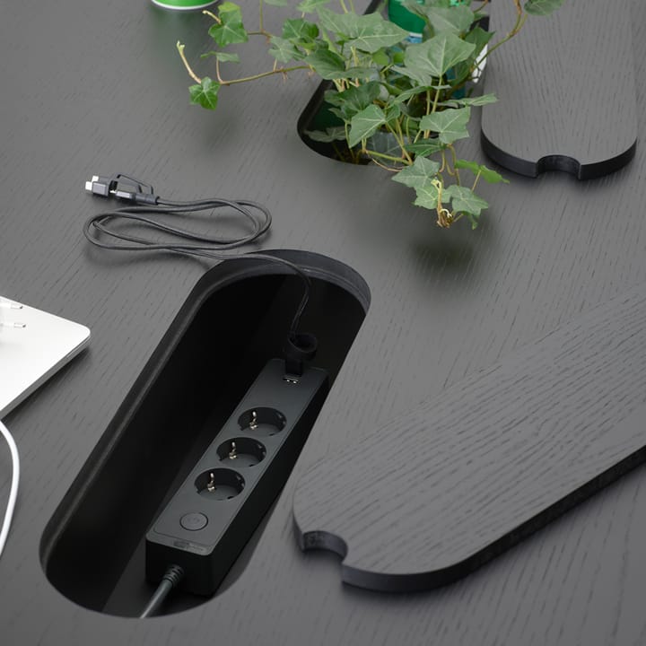 Connect bureau, eikenhout wit geolied, zwarte wielen, h73 A2
