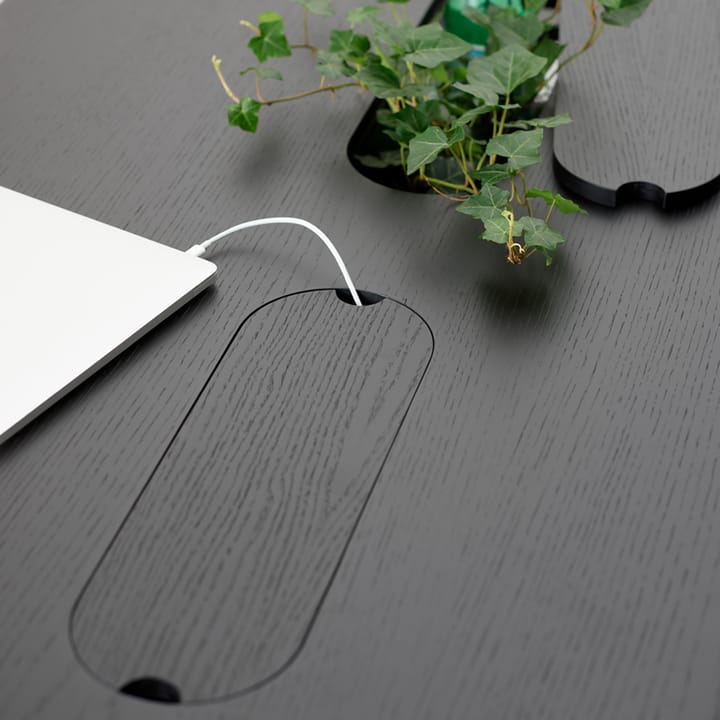 Connect bureau, eikenhout wit geolied, zwarte wielen, h73 A2