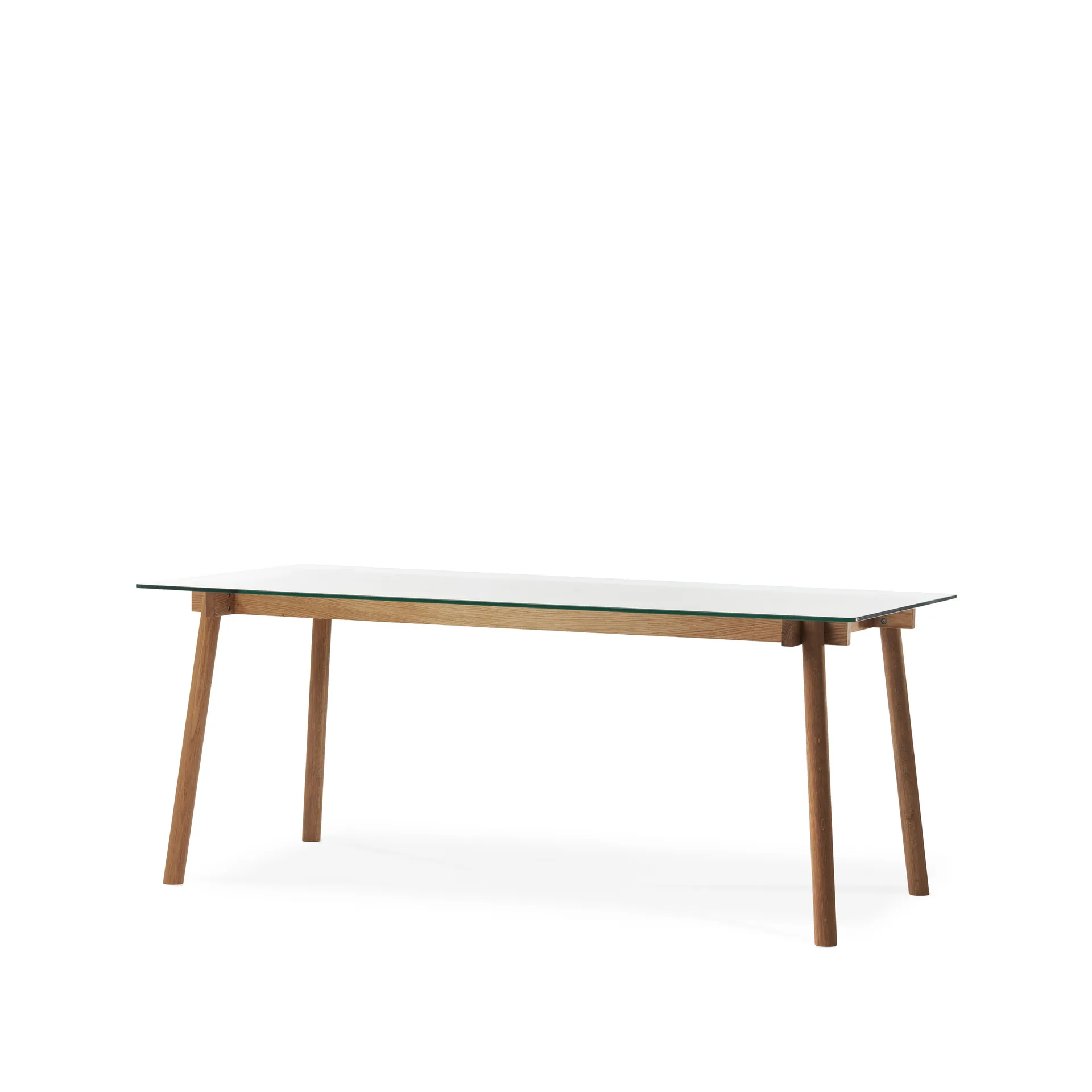 Corners eettafel, geolied eikenhout, glas A2