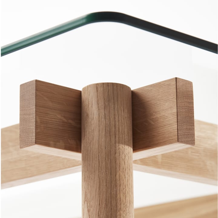 Corners eettafel, zwartgebeitst eikenhout, glas A2