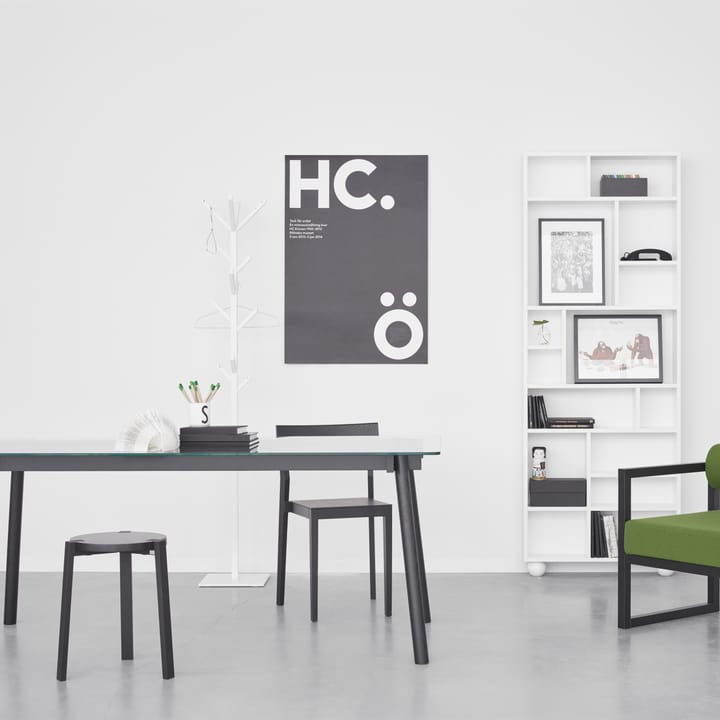 Corners eettafel, zwartgebeitst eikenhout, glas A2