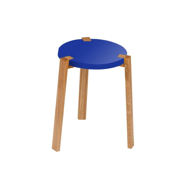 Happy Kruk - blauw, eikenhouten poten - A2