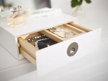 Me tafelspiegel met opbergruimte - Wit, 34x57x30 cm - A2