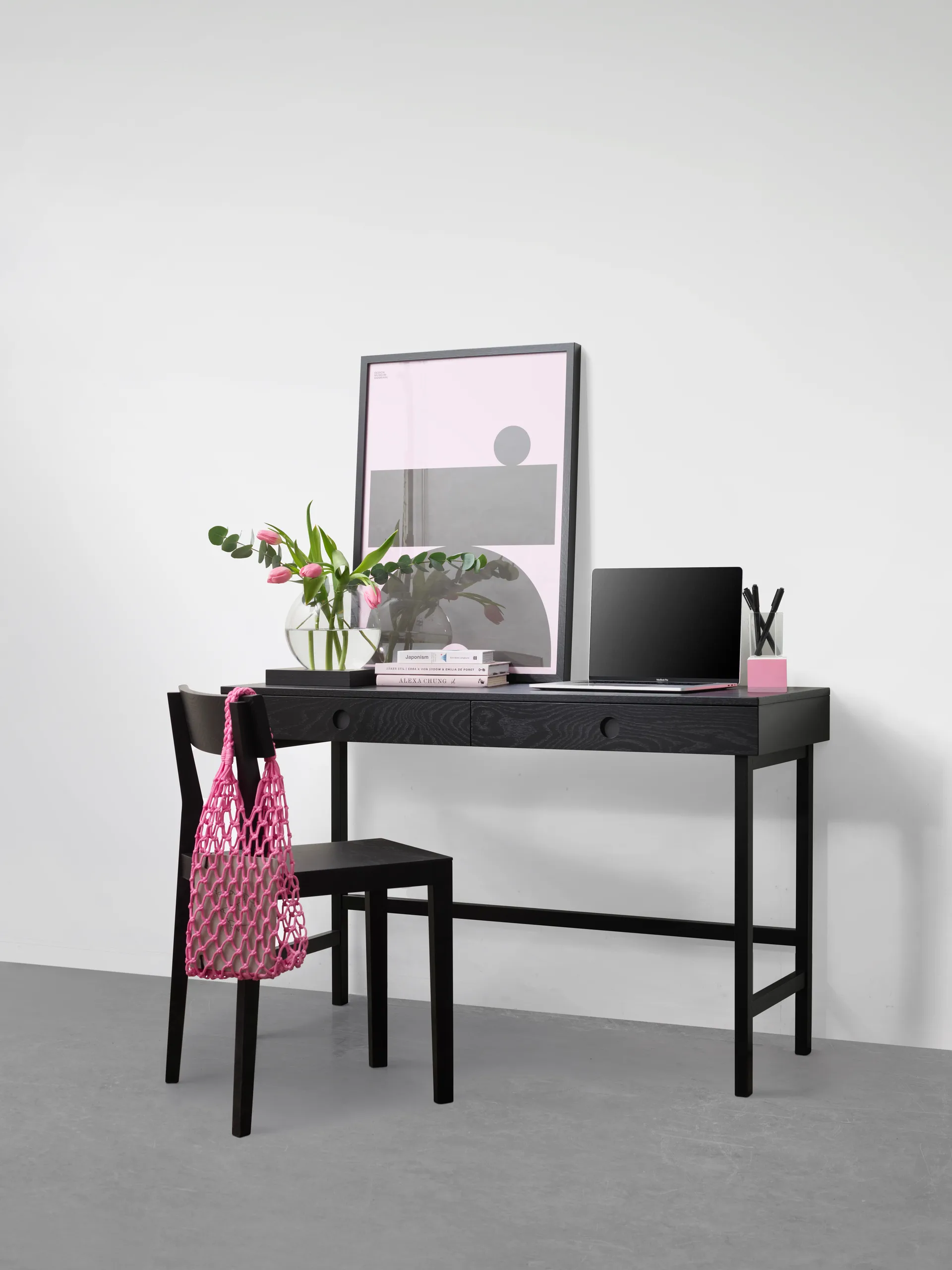 Mind bureau, Zwart gebeitst eiken, 118x74x44 cm A2