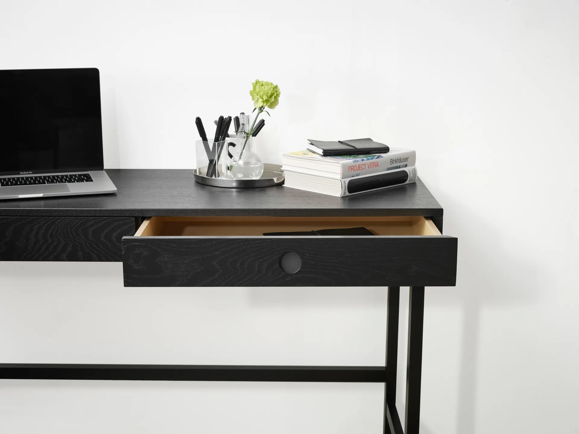 Mind bureau, Zwart gebeitst eiken, 118x74x44 cm A2