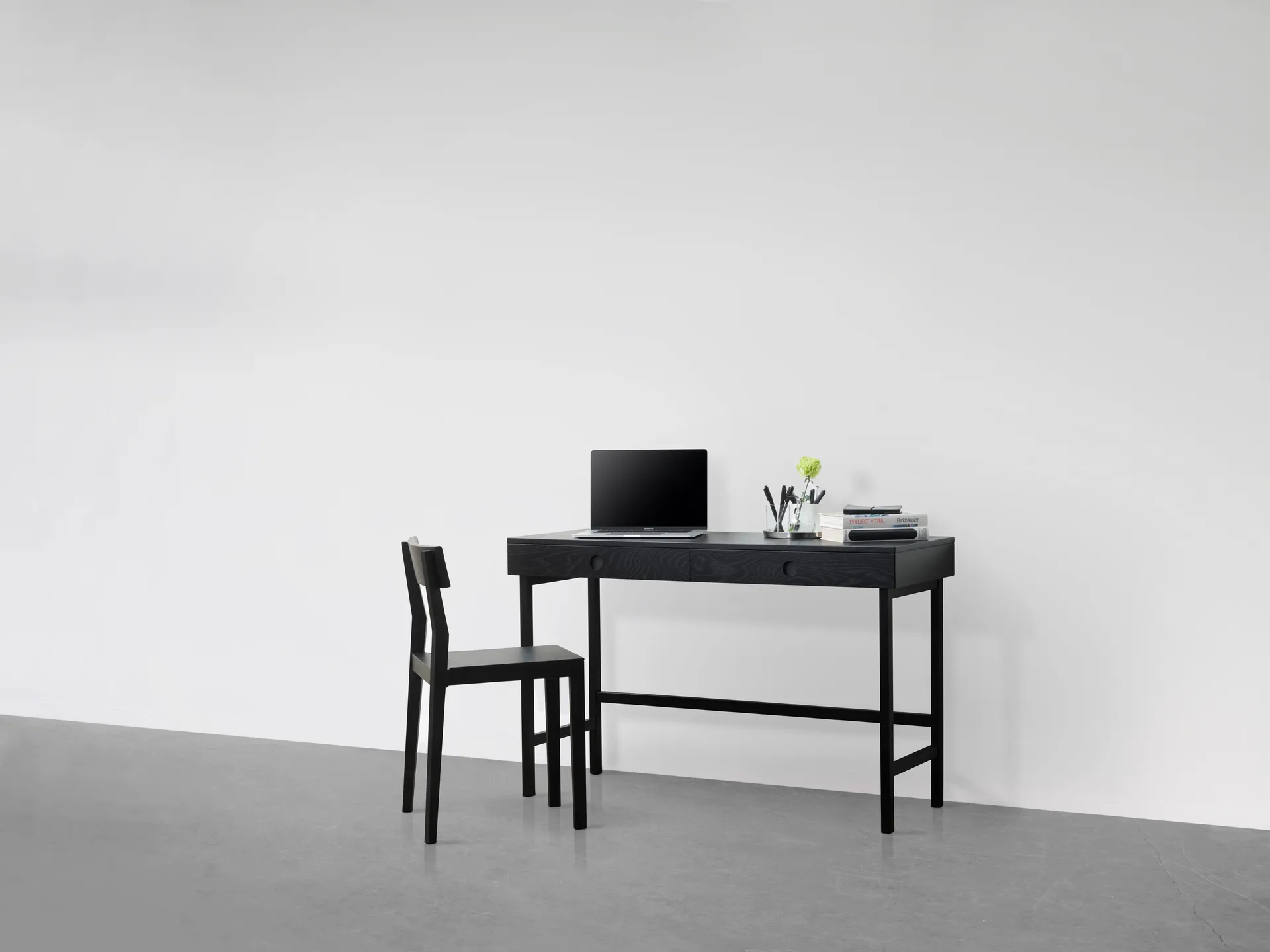 Mind bureau, Zwart gebeitst eiken, 118x74x44 cm A2