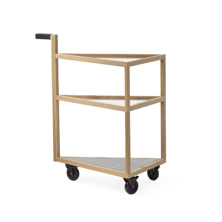 Move serveertrolley, eikenhout witgeolied, big, marmer marquina, glas A2