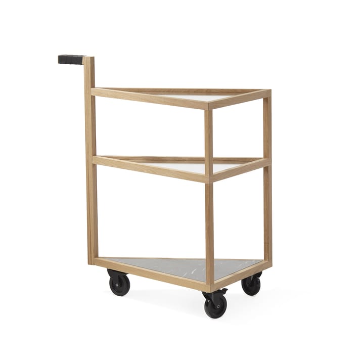 Move serveertrolley - eikenhout witgeolied, big, marmer marquina, glas - A2