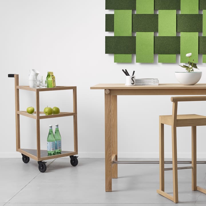 Move serveertrolley, eikenhout zwartgebeitst, big, marmer marquina, glas A2