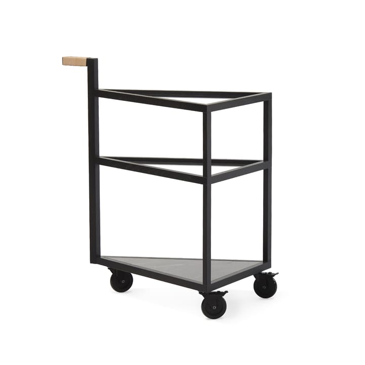 Move serveertrolley - eikenhout zwartgebeitst, big, marmer marquina, glas - A2