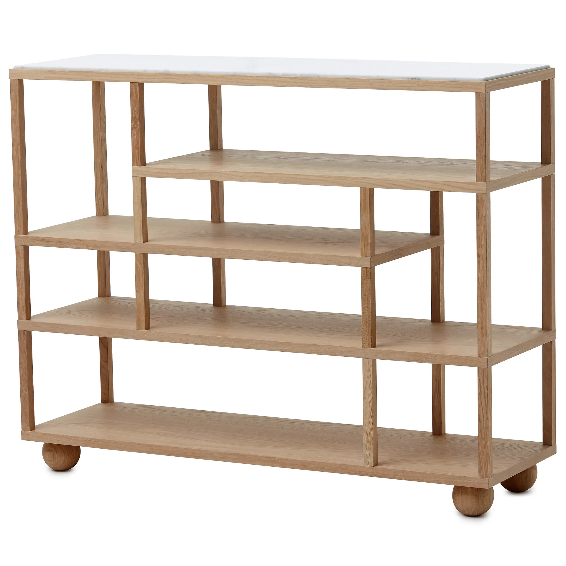 Show plank met marmeren bovenkant, Eikenhout A2