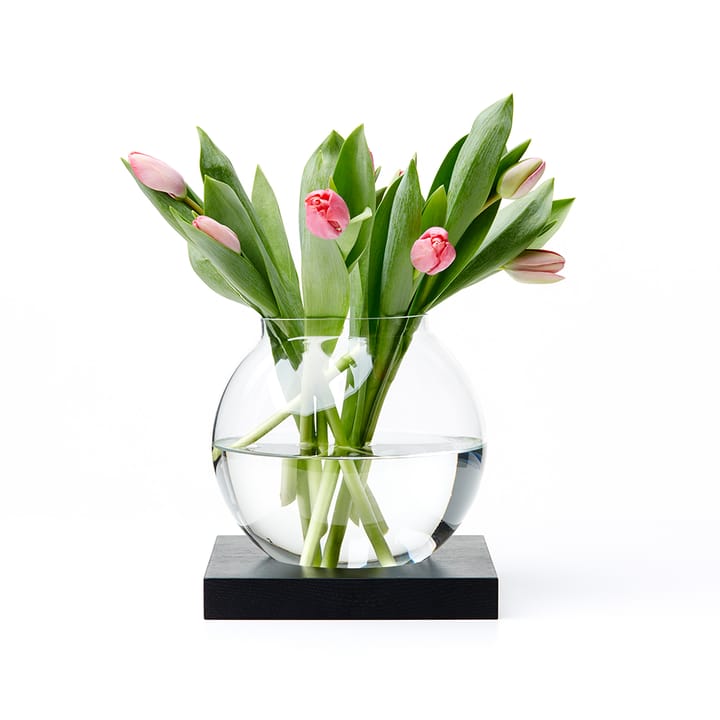 Space decoratie, zwartgebeitst eikenhout, glas A2