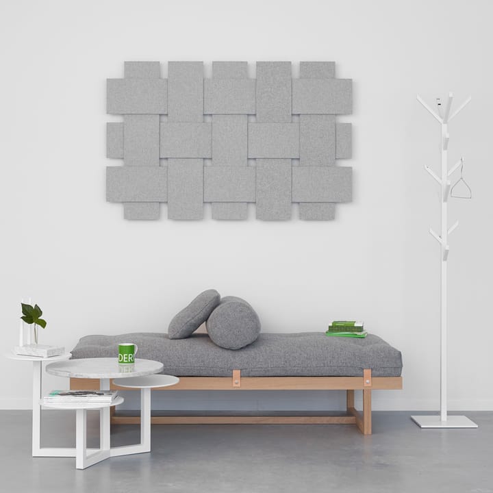 Stay daybed, stof grijs, frame in wit geolied eikenhout A2