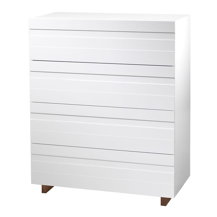 White ladekast 4 lades, Eikenhouten poten A2