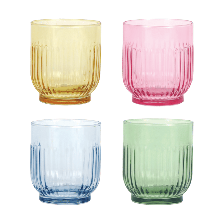 Aida drinkglas 33 cl 4-delig - Amber, rood, lichtblauw, groen - Aida