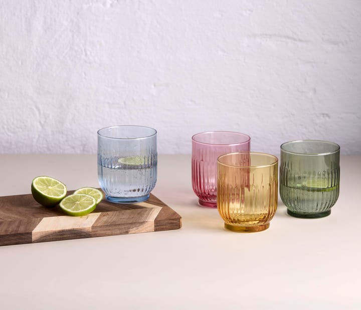 Aida drinkglas 33 cl 4-delig, Amber, rood, lichtblauw, groen Aida
