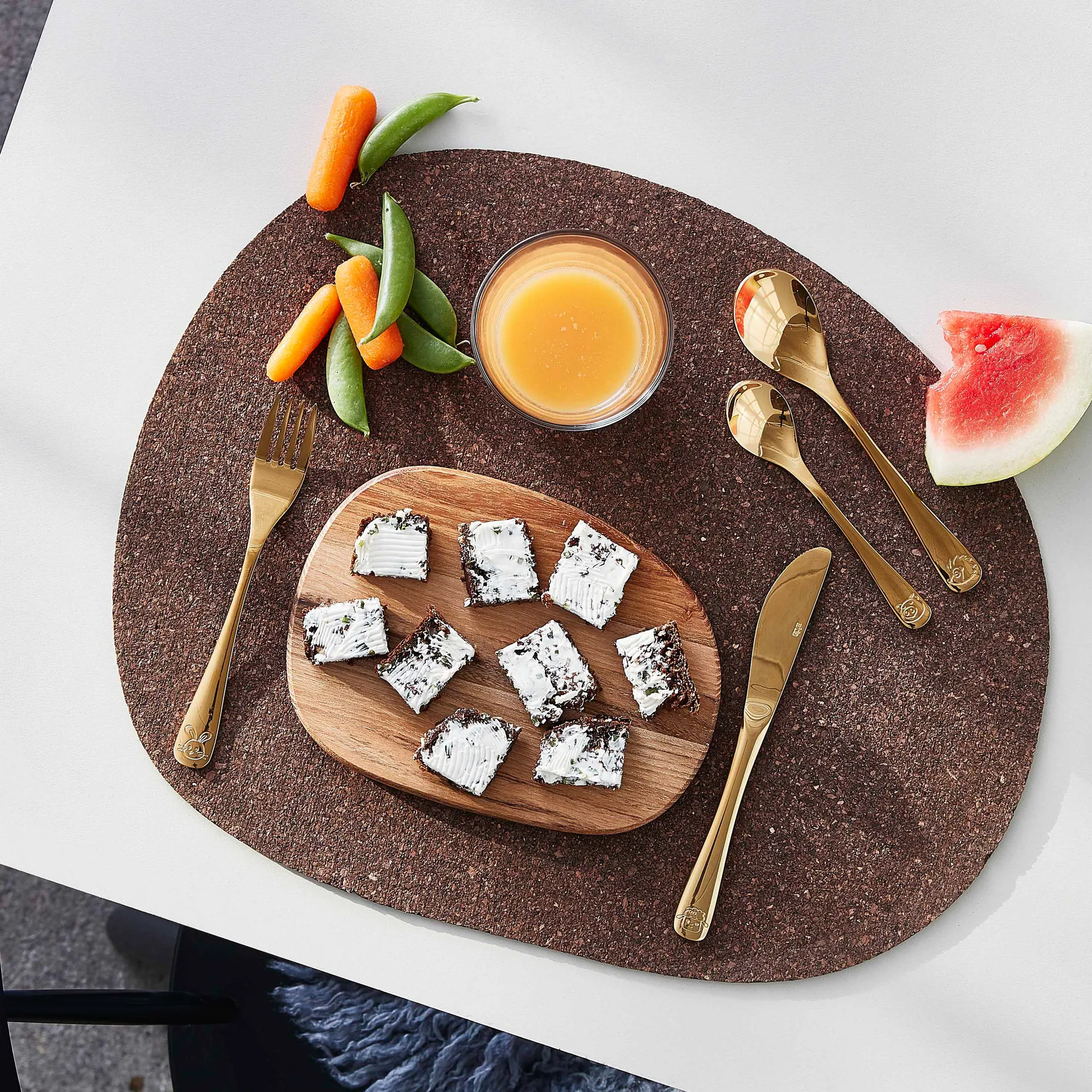 Aida kinderbestek 4-delig, Gold Aida