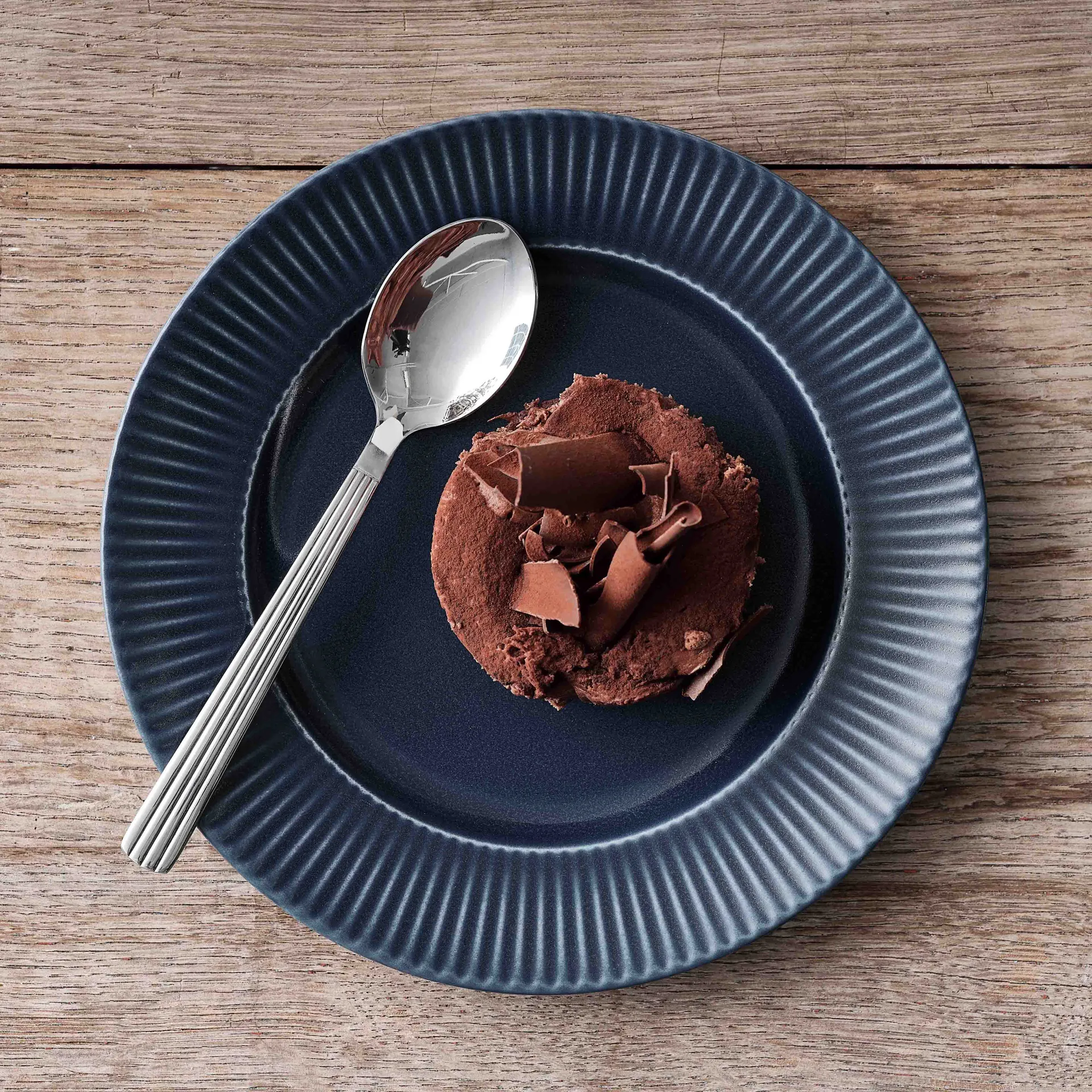 Groovy dessertlepel, Mirror polish Aida