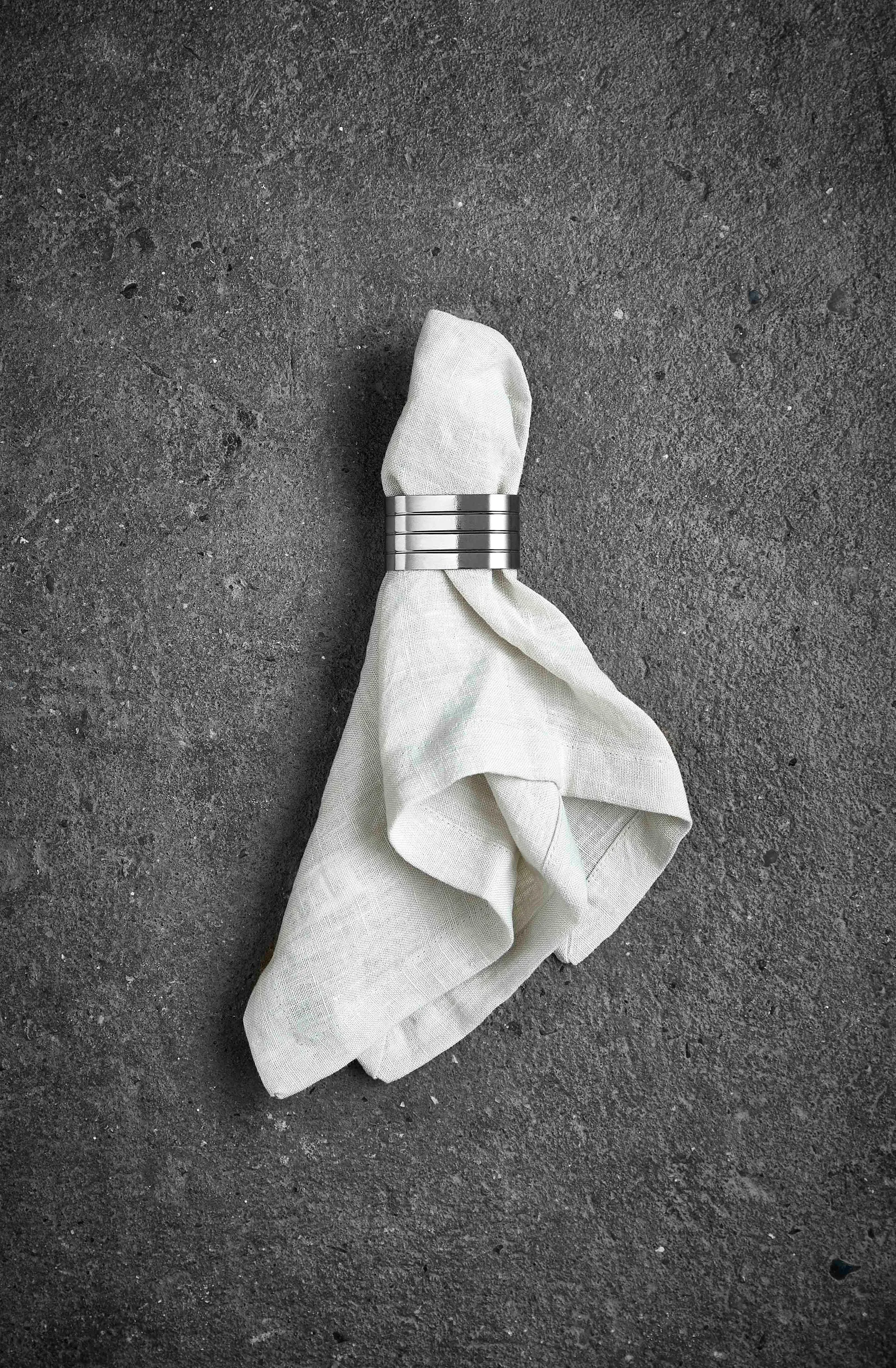 Groovy servetring 4-pack, Roestvrij staal Aida