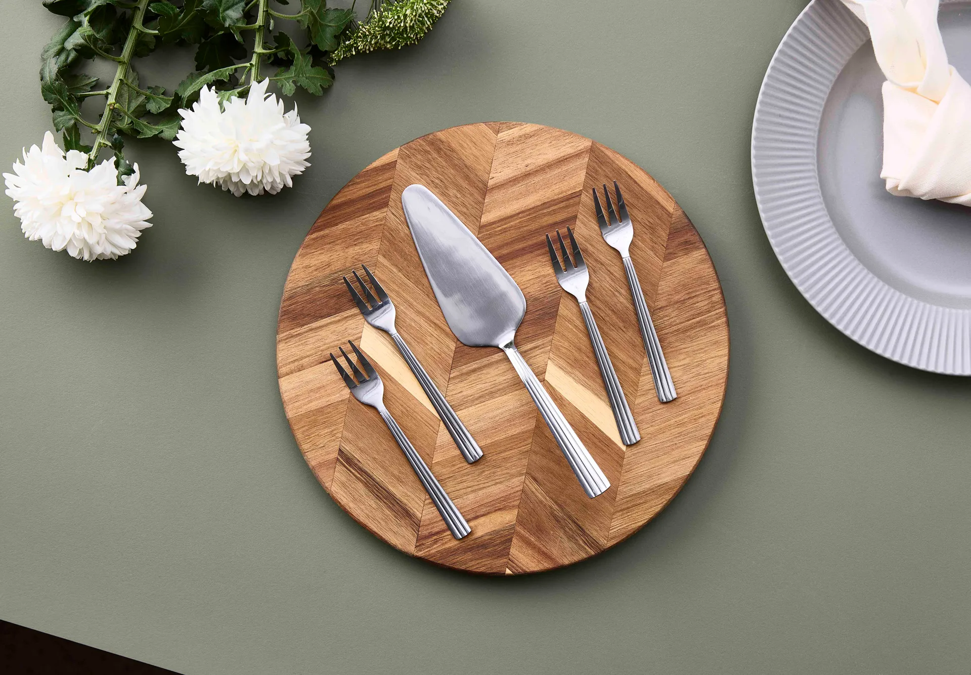 Groovy taartbestek set 5-delig, Roestvrij staal Aida