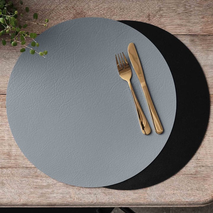 Quadro placemat Ø38 cm 1 St., Zwart-grijs-keerbaar Aida