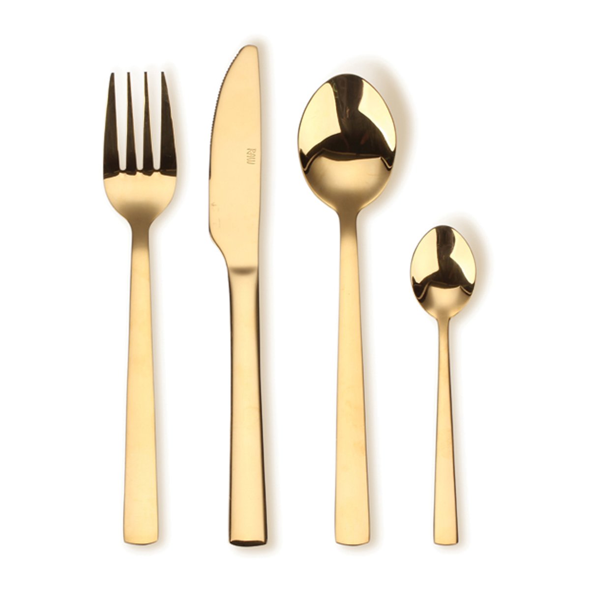Aida Raw bestekset 16-delig goud | Scandinavisch Interieur | Besteksets | Goudkleurig