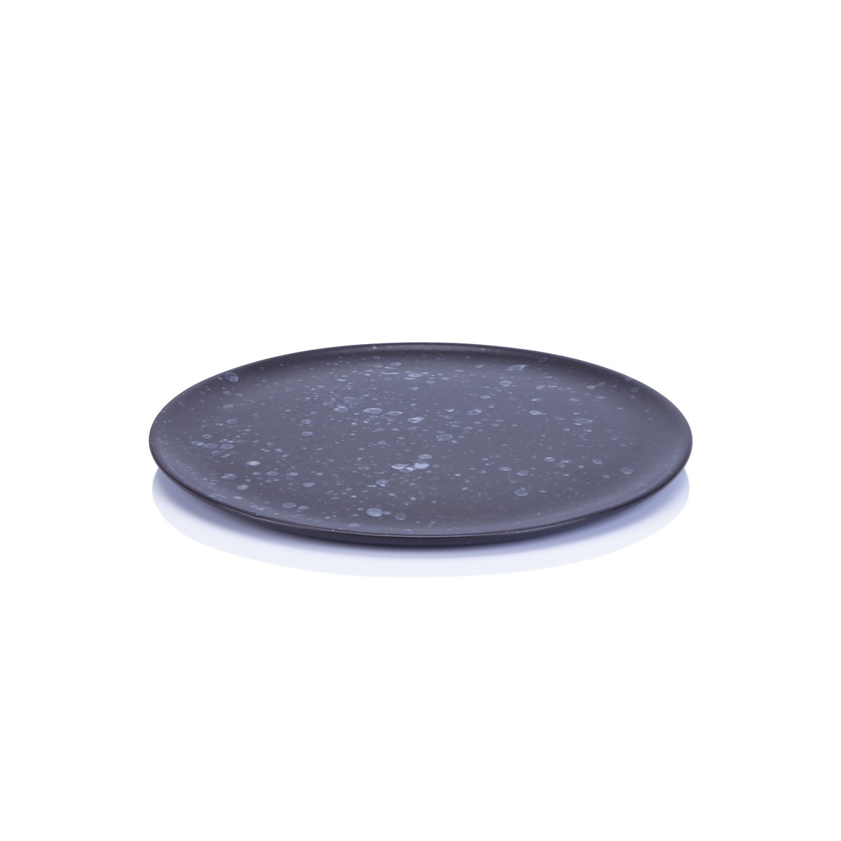 Aida Raw bord 23 cm zwart met stippen