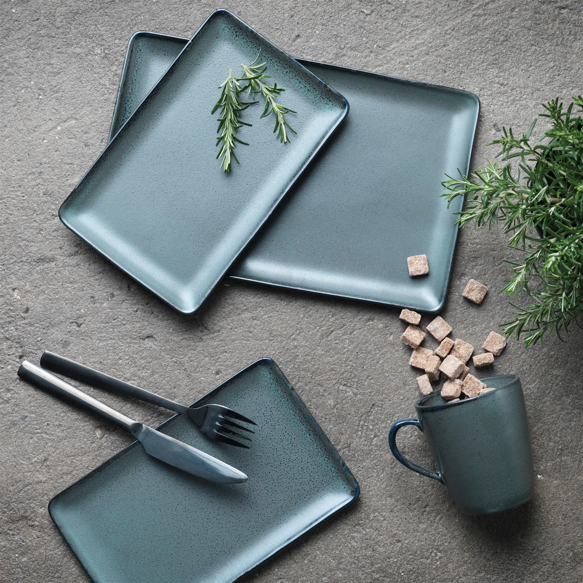 Raw bord 23,5 x 15 cm., Northern green Aida