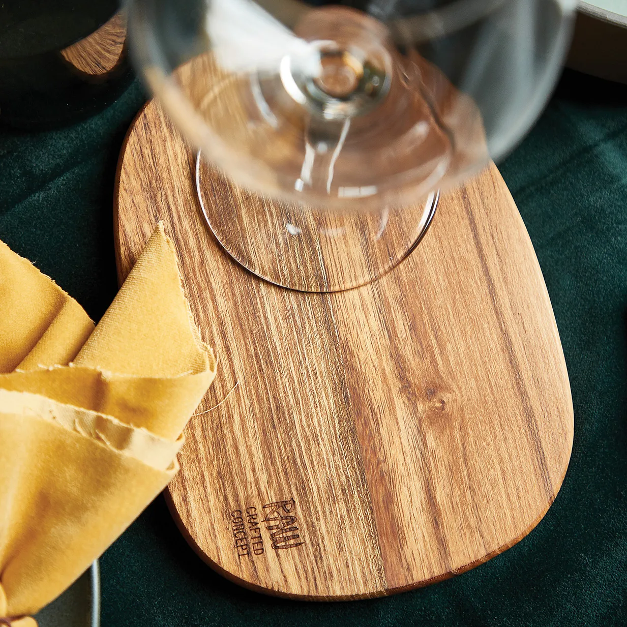 Raw botervloot 14x19 cm 2-pack teakhout, Bruin Aida