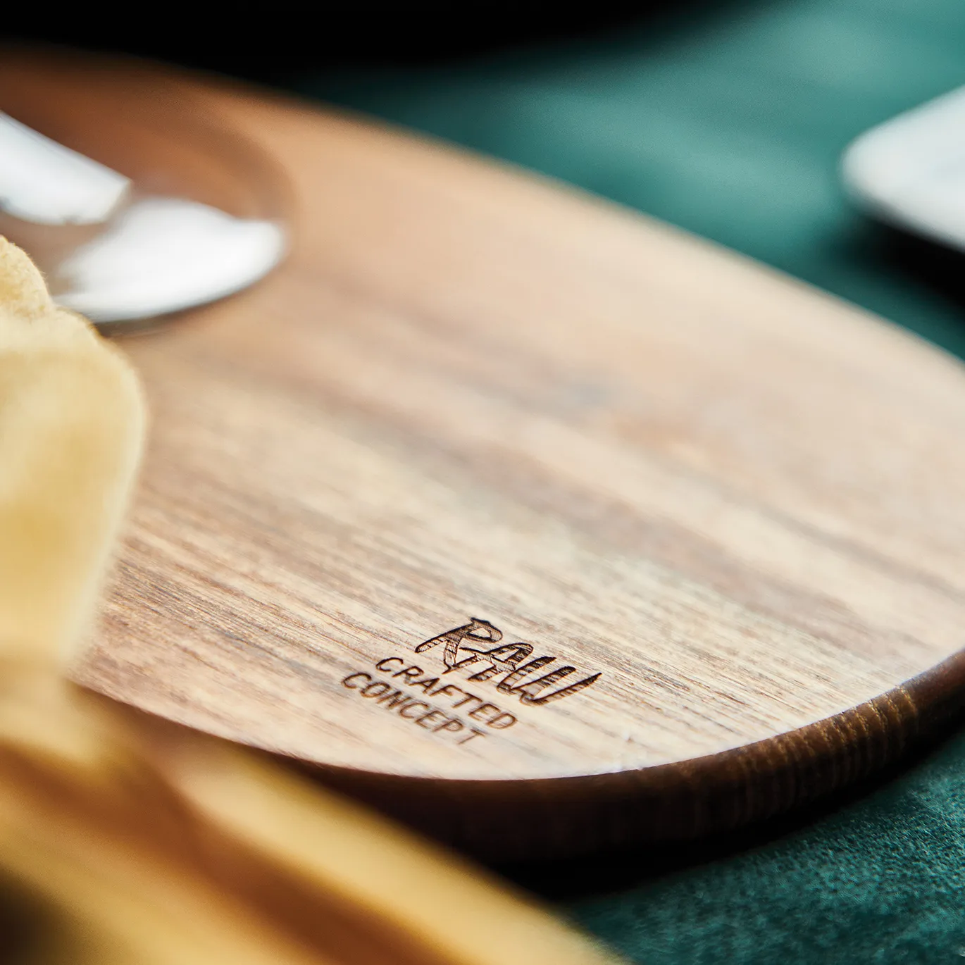 Raw botervloot 14x19 cm 2-pack teakhout, Bruin Aida